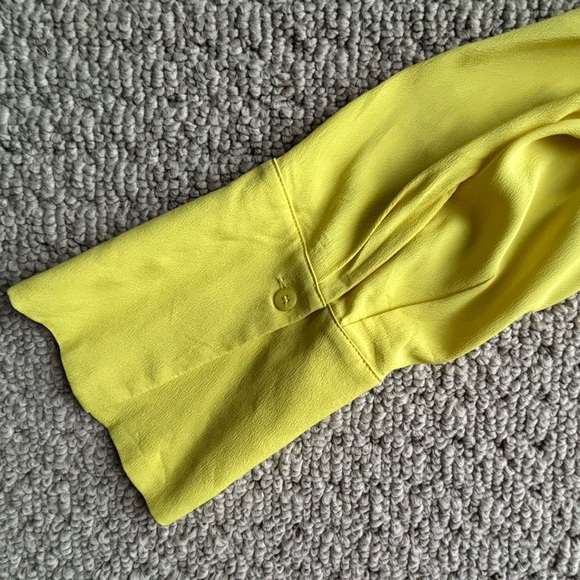 Luisa Cerano Yellow Silk Button-Up Blouse - Picture 7 of 10
